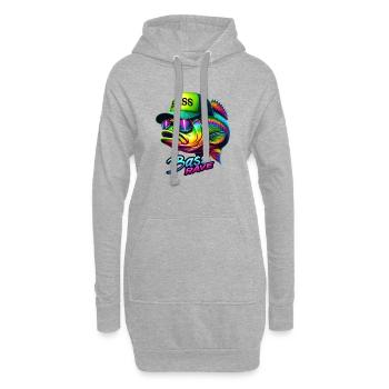 Rave de bar rayé - Sweat-shirt à capuche long Femme - gris chiné - Devant