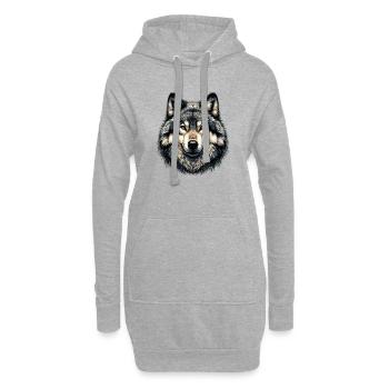 Loup - Sweat-shirt à capuche long Femme - gris chiné - Devant