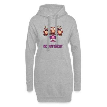 Blending In Ist So Überbewertet Be Different Cute Owls - Hoodie-Kleid - Grau meliert - Vorne