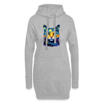 Chat - Sweat-shirt à capuche long Femme - gris chiné - Devant