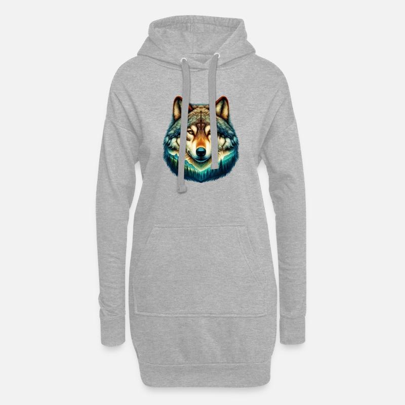 Wolf - Hoodie-Kleid - Grau meliert