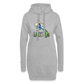 Aquarell Landkarte Laos - Hoodie-Kleid - Grau meliert - Vorne