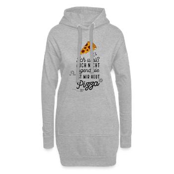 Lustige Sprüche Pizza - Hoodie-Kleid - Grau meliert - Vorne