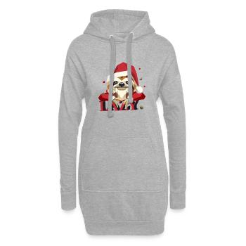 Ein Faultier - entspannt durch die Weihnachtszeit - Hoodie-Kleid - Grau meliert - Vorne