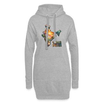 Aquarell Landkarte Indien - Hoodie-Kleid - Grau meliert - Vorne