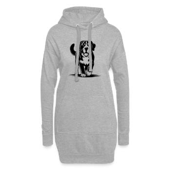Großer Schweizer Sennenhund - Hoodie-Kleid - Grau meliert - Vorne