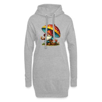 Gnom - Hoodie-Kleid - Grau meliert - Vorne
