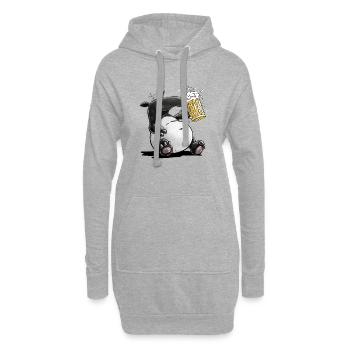 Tapir Boissons Bière Tabier Jeu de mots - Sweat-shirt à capuche long Femme - gris chiné - Devant