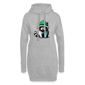 Waschbär - Hoodie-Kleid - Grau meliert - Vorne