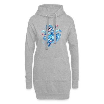 Snegurotschka Ded Moroz russischer Weihnachtsmann - Hoodie-Kleid - Grau meliert - Vorne