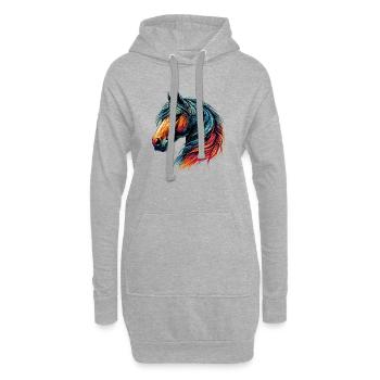 Cheval - Sweat-shirt à capuche long Femme - gris chiné - Devant