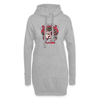 Die Tattoo Sau - Hoodie-Kleid - Grau meliert - Vorne