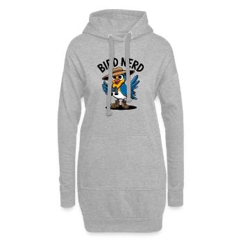 Bird Nerd Explorer - Hoodie Dress - heather grey - Front