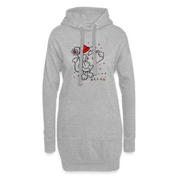 Katze feiert Karneval - Hoodie-Kleid - Grau meliert - Vorne