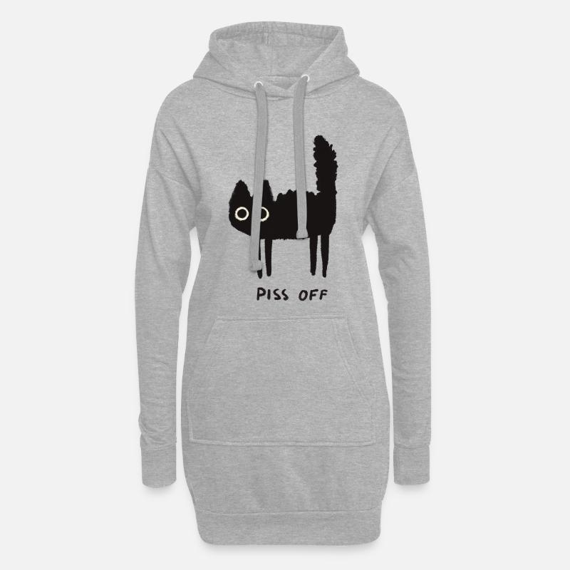 Grumpy Kitty Vibes – Leave Me Alone - Hoodie Dress - heather grey