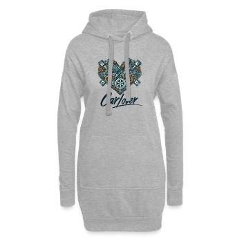 Car Lover Heart - Hoodie-Kleid - Grau meliert - Vorne
