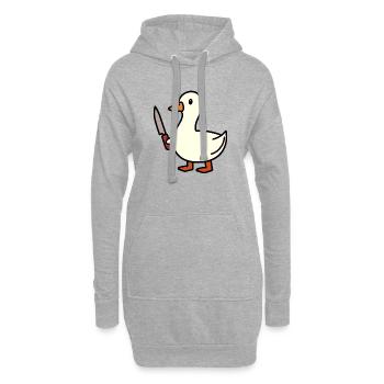 Weiße Gans Ente Entchen Messer Verteidigung Abwehr - Hoodie-Kleid - Grau meliert - Vorne