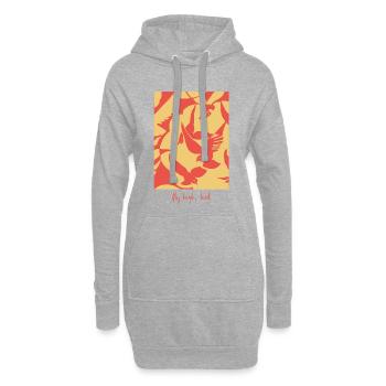 Fly High Bird - Graphique abstrait d’oiseau en mouvement - Sweat-shirt à capuche long Femme - gris chiné - Devant