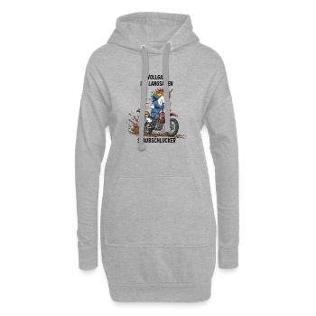 Licorne Motocross - Sweat-shirt à capuche long Femme - gris chiné - Devant