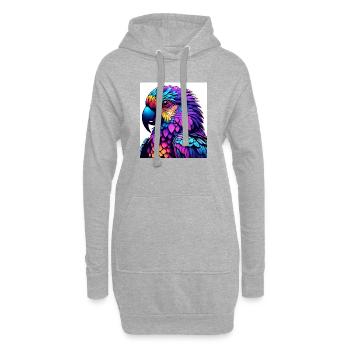 Bunter Ara Illuminierte Kunst - Hoodie-Kleid - Grau meliert - Vorne