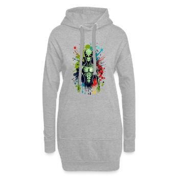 Color Splash Alien - Hoodie-Kleid - Grau meliert - Vorne