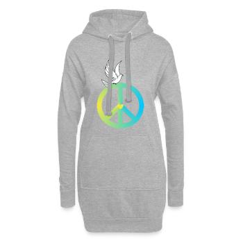 Signe de paix Colombe de la paix - Sweat-shirt à capuche long Femme - gris chiné - Devant