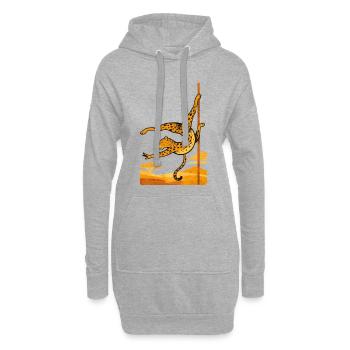Pole dance Léopard Pole Dancer Cadeau - Sweat-shirt à capuche long Femme - gris chiné - Devant
