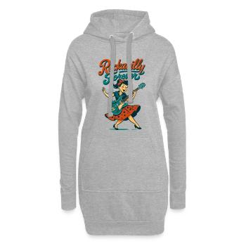 Guitare électrique Rockabilly Forever pour femme, cadeau années 50 - Sweat-shirt à capuche long Femme - gris chiné - Devant