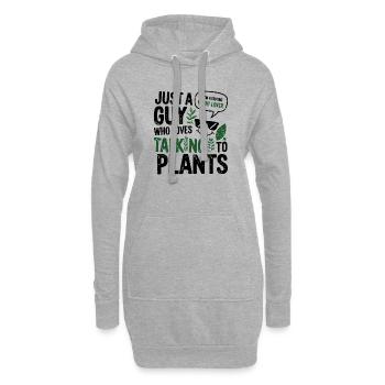 Plant Lover Talking to Plants Design - Hoodie Dress - heather grey - Front