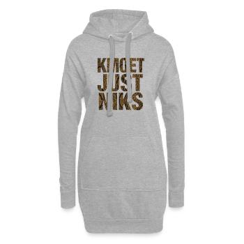 Kmoet just nothing, Dialecte anversois Chemises - Sweat-shirt à capuche long Femme - gris chiné - Devant