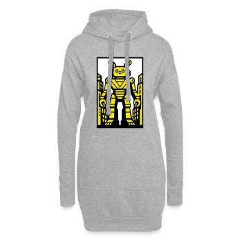 Cat Robot in Stadtlandschaft - Hoodie-Kleid - Grau meliert - Vorne