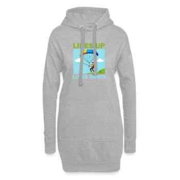 Aventure en parapente avec des lignes - Sweat-shirt à capuche long Femme - gris chiné - Devant