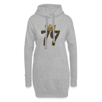 79 Nombre Couronne - Sweat-shirt à capuche long Femme - gris chiné - Devant