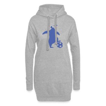 Minimalistischer Pinguin Fußballspieler Team Sport - Hoodie-Kleid - Grau meliert - Vorne