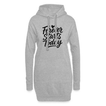 Heirat: Die Ehe beginnt immer heute! - Hoodie-Kleid - Grau meliert - Vorne