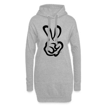 Victory Handzeichen (Rechte Hand / 1C) - Hoodie-Kleid - Grau meliert - Vorne