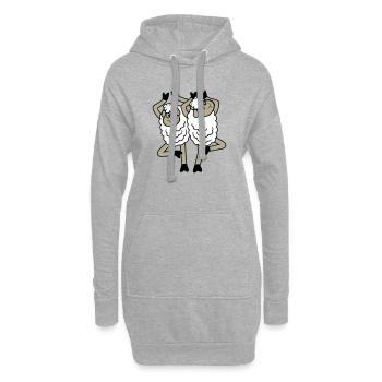 Couple de moutons en colère perturbé arbre pose Yoga Rempel - Sweat-shirt à capuche long Femme - gris chiné - Devant