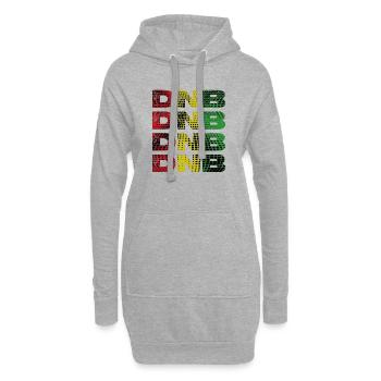 DNB Gitter Regenbogen Druck - Hoodie-Kleid - Grau meliert - Vorne