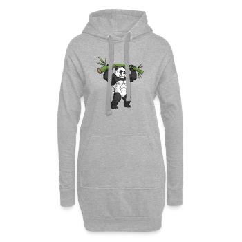 Panda Japan Bambus Kultur Fitness Gym Kraft - Hoodie-Kleid - Grau meliert - Vorne