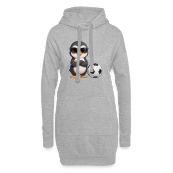 mignon pingouin joueur de football dessin animé - Sweat-shirt à capuche long Femme - gris chiné - Devant