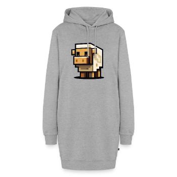 Block Sheep – Sweet Pixel Sheep - Hoodie Dress - heather grey - Front
