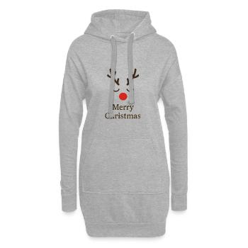 Renne Joyeux Noël - Sweat-shirt à capuche long Femme - gris chiné - Devant
