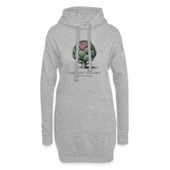 Carciofo Italiano – Artischocke - Hoodie-Kleid - Grau meliert - Vorne