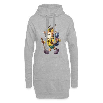 Charmante antilope randonnée camping Aventure Backpacker - Sweat-shirt à capuche long Femme - gris chiné - Devant