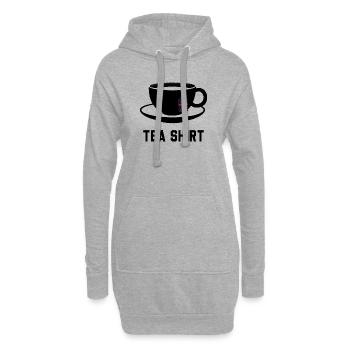 Teehemd – Wortspiel mit ruhiger Teetasse - Hoodie-Kleid - Grau meliert - Vorne