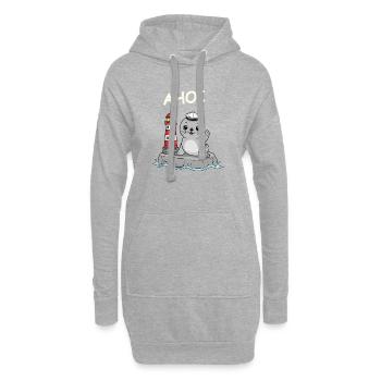 Scellez le bébé ahoy - Sweat-shirt à capuche long Femme - gris chiné - Devant