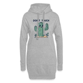 Niedlicher Kaktus: Keine Berührung - Hoodie-Kleid - Grau meliert - Vorne