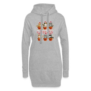 Katzen im GeschenkTopf Weihnachtszauber - Hoodie-Kleid - Grau meliert - Vorne