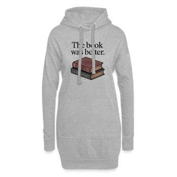 Das Buch war besser Dark Academia Reading Art - Hoodie-Kleid - Grau meliert - Vorne