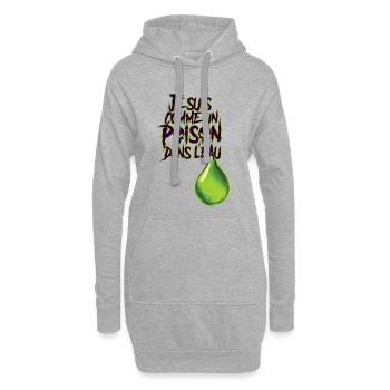 GIFT IM WASSER #3 – lass uns reden. - Hoodie-Kleid - Grau meliert - Vorne